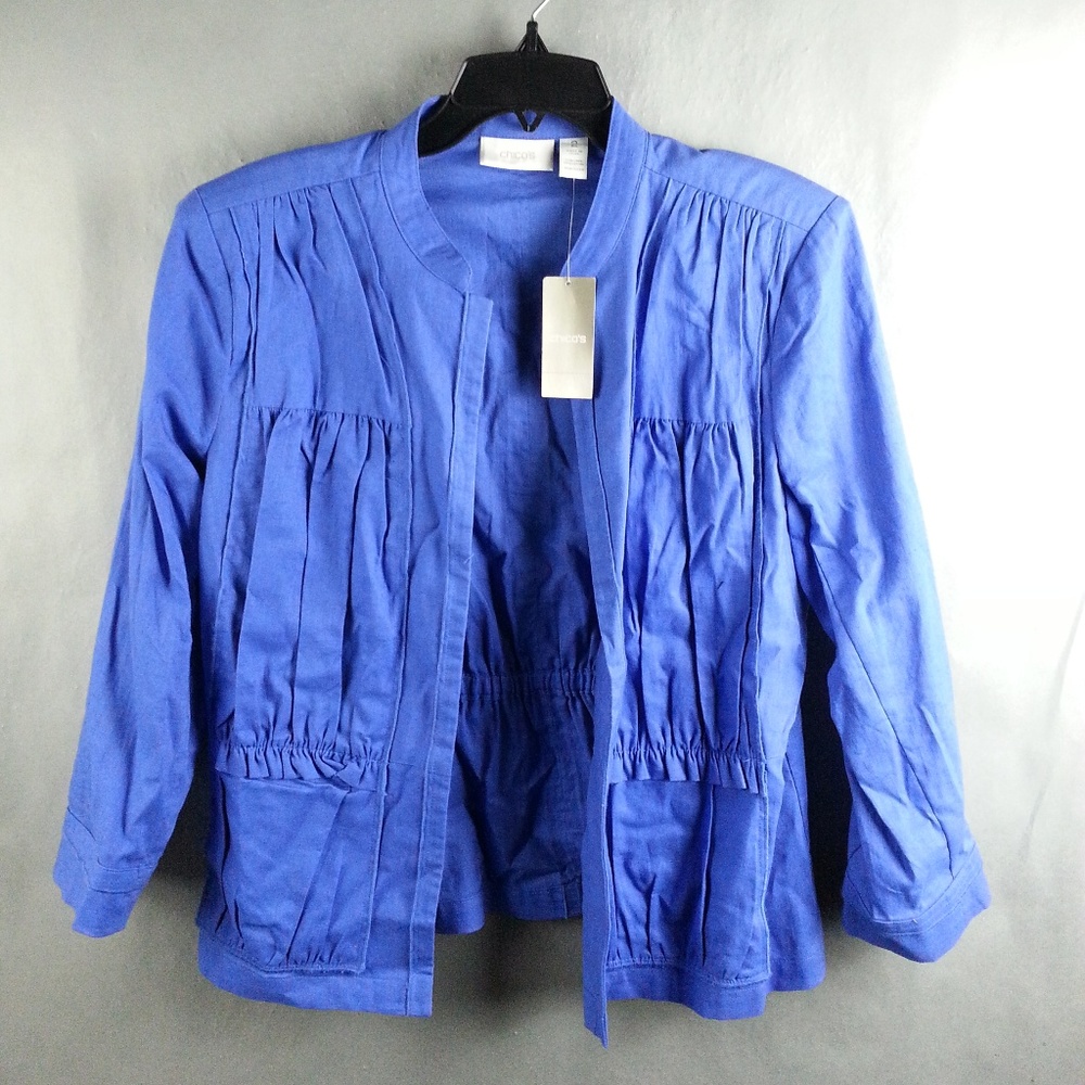 NWT NEW Chicos Womens Jacket Coat Size 2 Blue